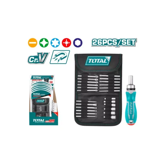 Reversible screwdriver with bits 26 pcs. Reversible screwdriver with bits 26 pcs.