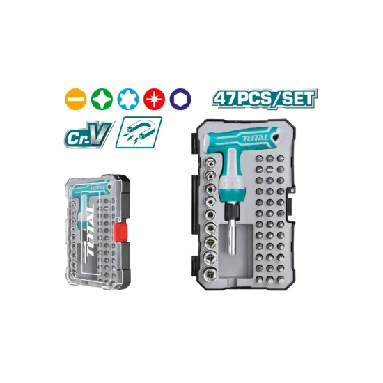 T-shaped reversible screwdriver with 47pcs T-shaped reversible screwdriver with 47pcs