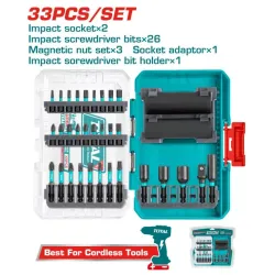 33 Pcs impact screwdriver bits and sockets set