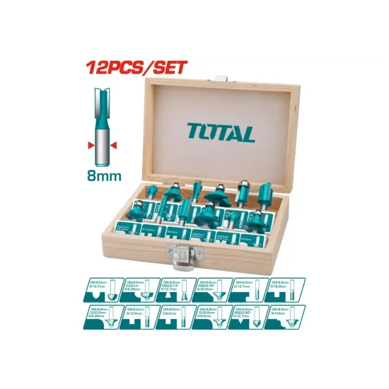 Router Bit Set - 8 mm 12pcs Router Bit Set - 8 mm 12pcs