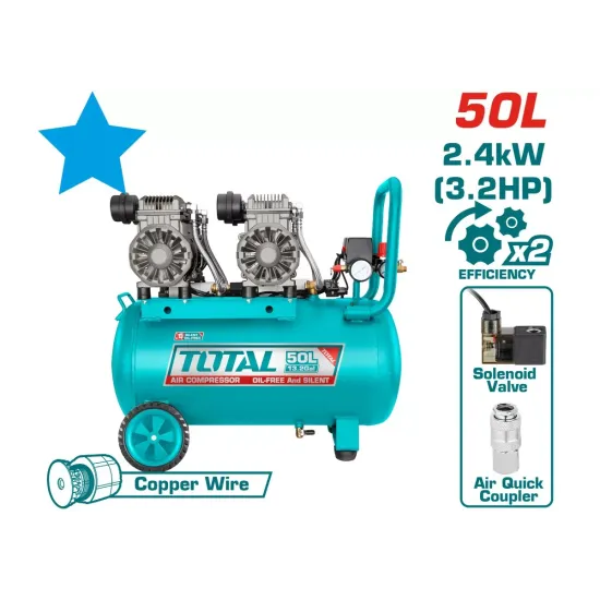 Silent Oil Free Air Compressor 50L / 2400 W / INDUSTRIAL Silent Oil Free Air Compressor 50L / 2400 W / INDUSTRIAL