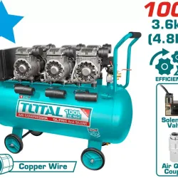 Silent Oil Free Air Compressor  100L /3×1200W