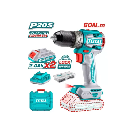 Lithium-ion compact brushless drill 20V 60Nm Lithium-ion compact brushless drill 20V 60Nm