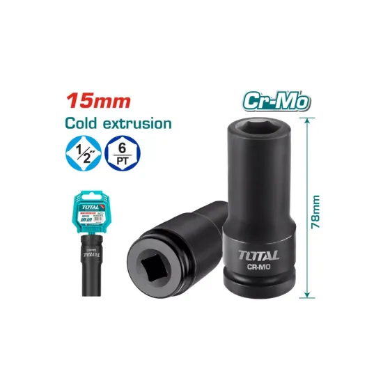 Impact deep socket head 15mm Impact deep socket head 15mm