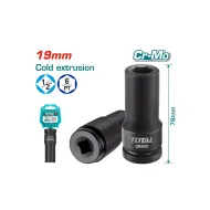 Impact deep socket head 19mm