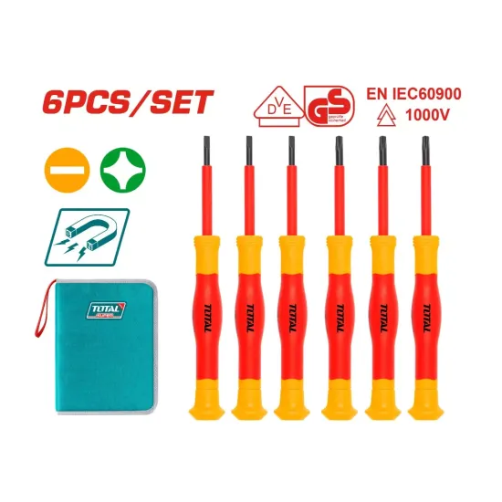 Insulated precision screwdriver set 6 pcs. Insulated precision screwdriver set 6 pcs.
