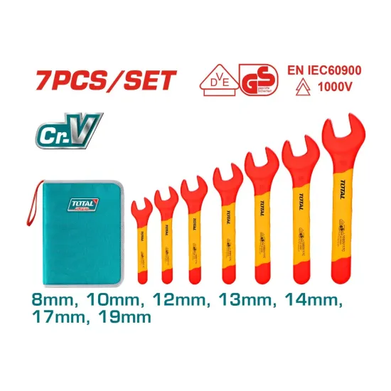Insulated open-end wrench set 7 pcs Insulated open-end wrench set 7 pcs