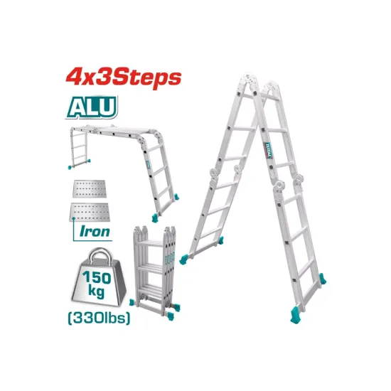 Multi-purpose aluminum ladder 4 x 3 steps Multi-purpose aluminum ladder 4 x 3 steps