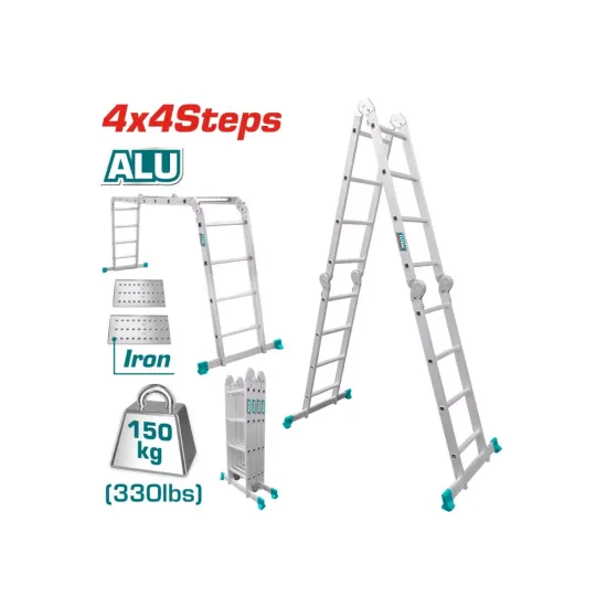 Multi-purpose aluminum ladder 4 x 4 steps Multi-purpose aluminum ladder 4 x 4 steps