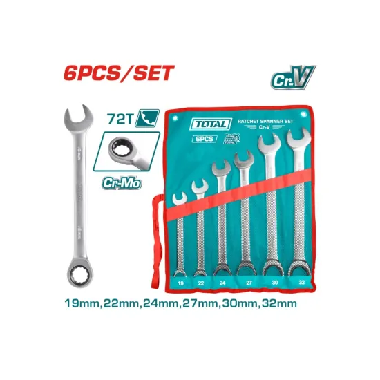 Combination ratchet wrench set 6pcs Combination ratchet wrench set 6pcs