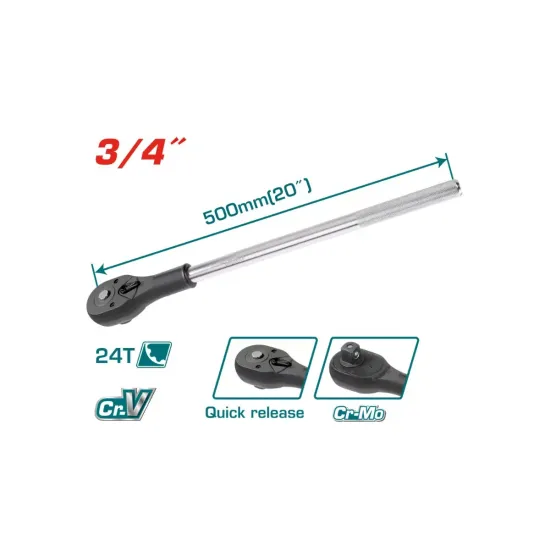 Ratchet wrench 3/4" - 500mm