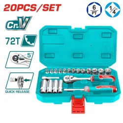 Socket set 1/4" 20 pieces