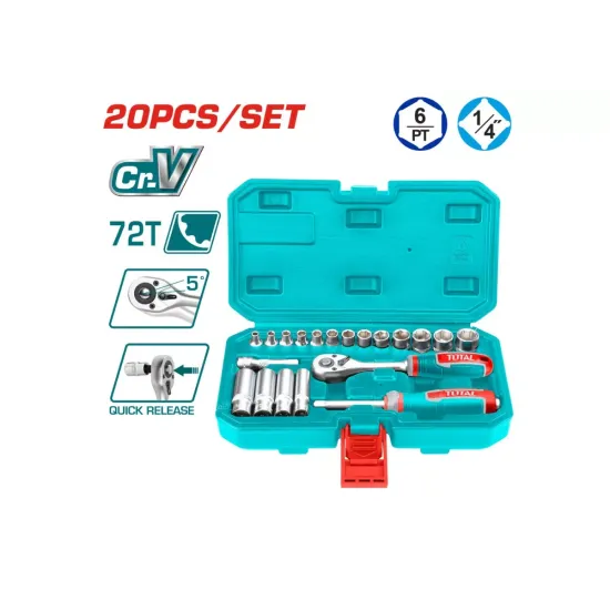 Socket set 1/4" 20 pieces Socket set 1/4" 20 pieces