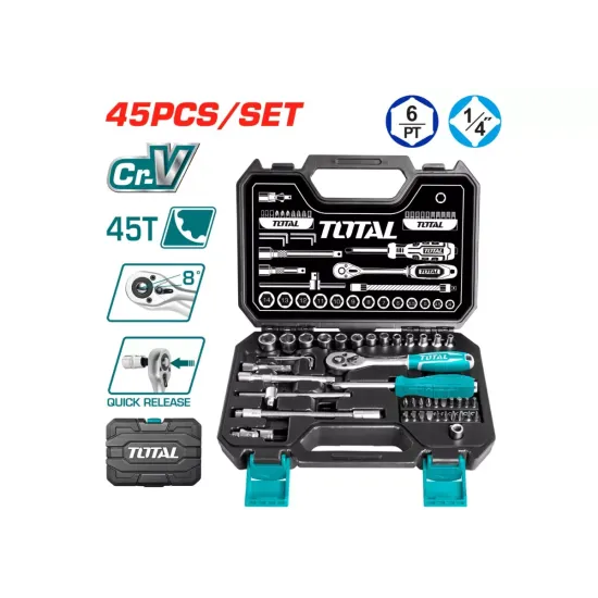 Tool set, 1/4" 45 pcs Tool set, 1/4" 45 pcs