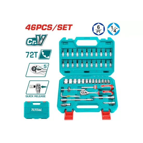 Tool set, 1/4" 46 pcs Tool set, 1/4" 46 pcs