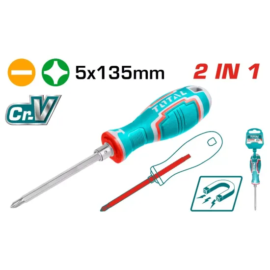 Screwdriver Twin Head PH1+SL5/135mm Screwdriver Twin Head PH1+SL5/135mm