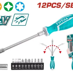Screwdriver set with flexible shank 12 piece