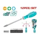 Screwdriver set with flexible shank 12 piece Screwdriver set with flexible shank 12 piece