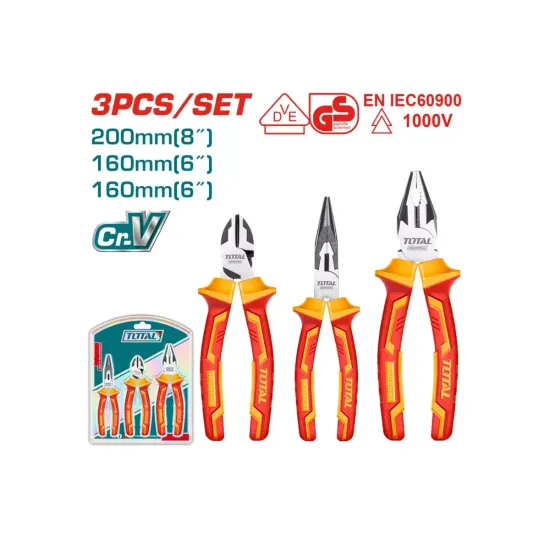 Set of insulated pliers 1000V 3pcs Set of insulated pliers 1000V 3pcs
