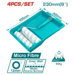 Set of roller brush 4in1