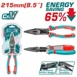 Compound action long nose pliers