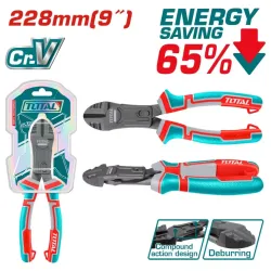 Compound action diagonal cutting pliers