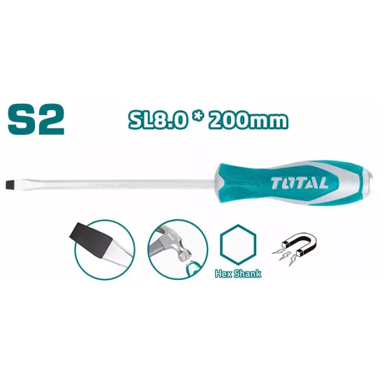 Impact Slotted screwdriver SL8x200mm Impact Slotted screwdriver SL8x200mm