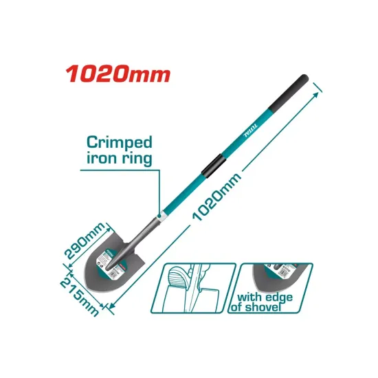 Steel shovel with fiberglass handle 1500mm Steel shovel with fiberglass handle 1500mm