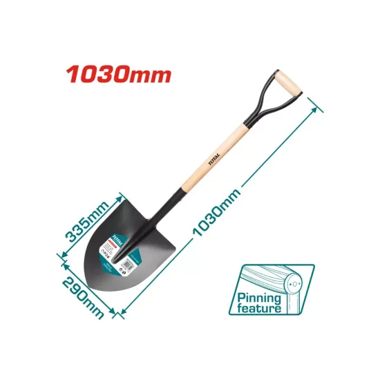Steel shovel with wooden handle 1030mm Steel shovel with wooden handle 1030mm
