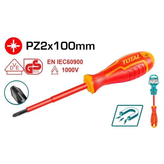 INSULATED SCREWDRIVER PH2 X 100mm 1000V INSULATED SCREWDRIVER PH2 X 100mm 1000V