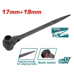Double side ratchet wrench 17x19 mm