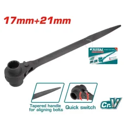 Double side ratchet wrench 17x21 mm