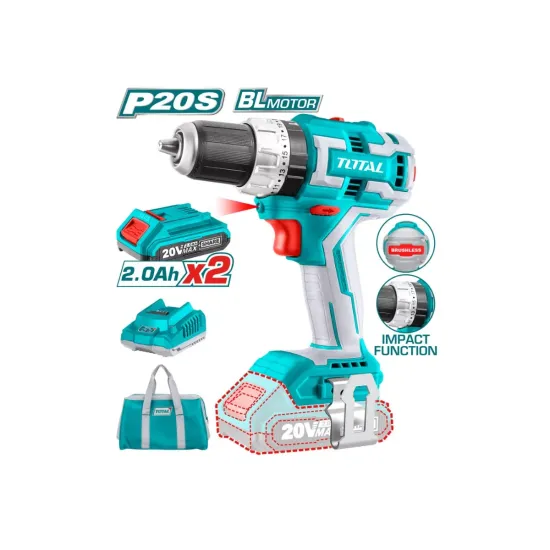 Cordless Impact Drill- Screwdriver / 20V / 2A / 60Nm / + 2 Battery Cordless Impact Drill- Screwdriver / 20V / 2A / 60Nm / + 2 Battery