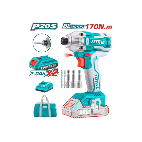 Cordless Impact Drill- Screwdriver 20V/2A/170 Nm / +1 battery / INDUSTRIAL Cordless Impact Drill- Screwdriver 20V/2A/170 Nm / +1 battery / INDUSTRIAL