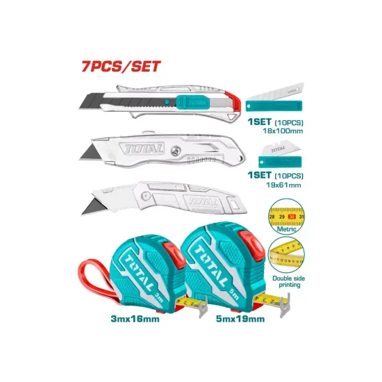 Measuring tape and utility knife set Measuring tape and utility knife set