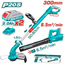 Lithium ion grass trimmer and blower 20V
