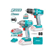 Combined drill and screwdriver set with 20 V battery