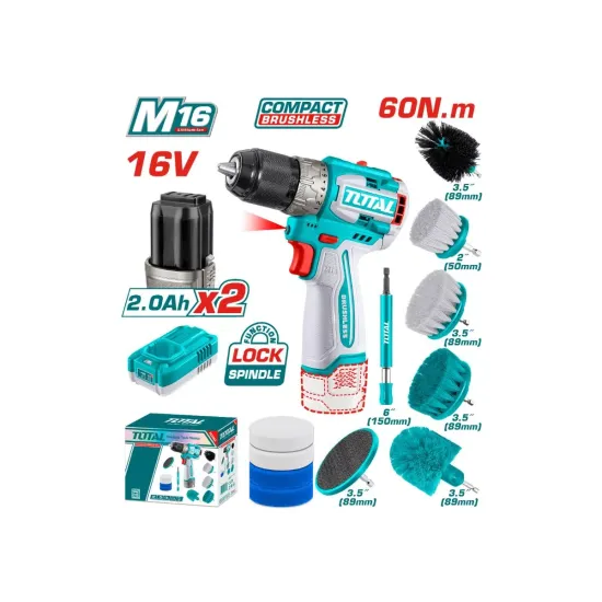 Cordless screwdriver with brush set Cordless screwdriver with brush set