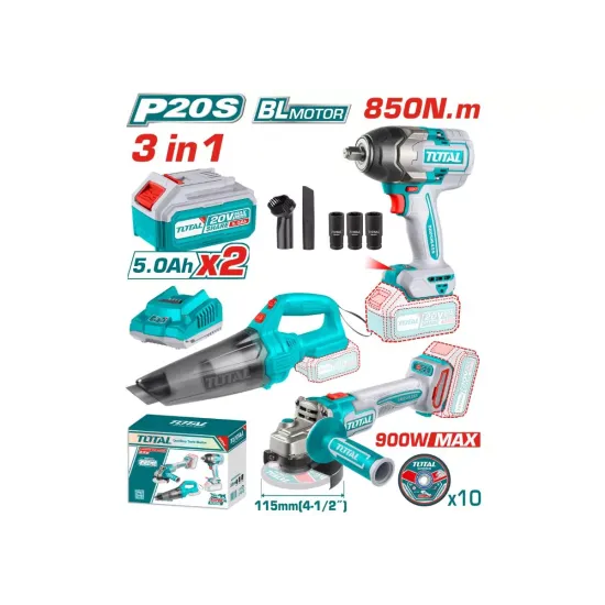 Combo set cordless wrench, vacuum cleaner, Angle Grinder Combo set cordless wrench, vacuum cleaner, Angle Grinder