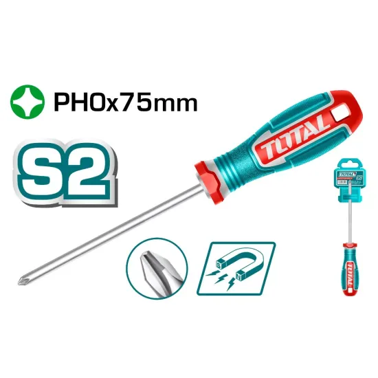Phillips crosshead screwdriver PH0x75mm Phillips crosshead screwdriver PH0x75mm
