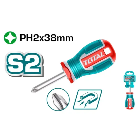 Phillips crosshead screwdriver PH2x38mm Phillips crosshead screwdriver PH2x38mm