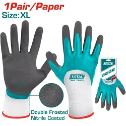 Nitrile frosted coated gloves XL