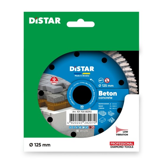Diamond cutting disc Turbo 125 Beton 125x22.22x8x2.2mm Diamond cutting disc Turbo 125 Beton 125x22.22x8x2.2mm