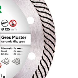 Diamond cutting disc 1A1R Gres Master 125x22.22x10x1.4mm