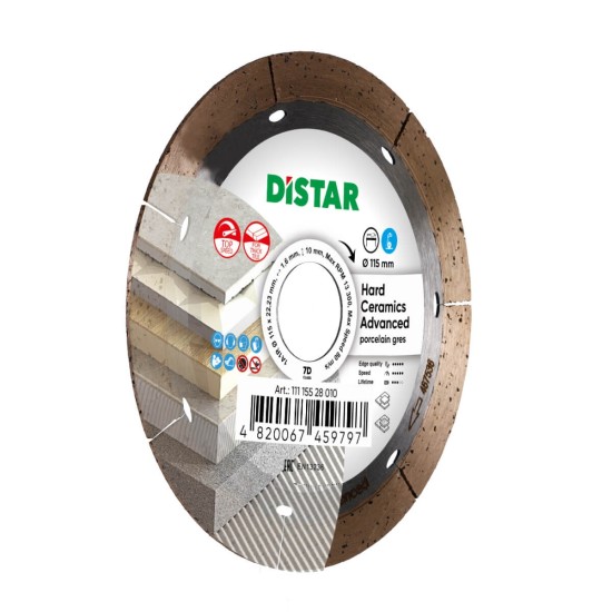 Diamond disc for ceramics Distar Hard Ceramics Advanced 115x 22.23 x10x1.6 Diamond disc for ceramics Distar Hard Ceramics Advanced 115x 22.23 x10x1.6