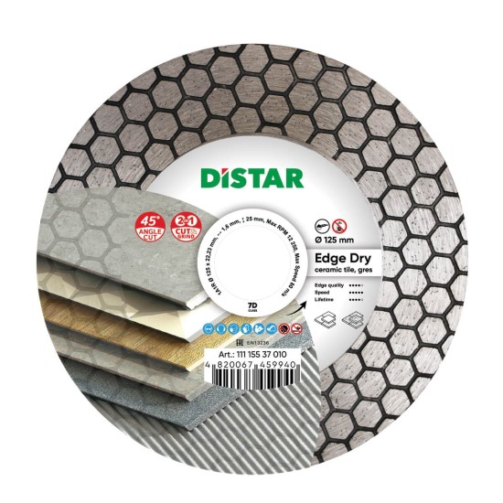 Diamond cutting disc 1A1R 125x22.22x25x1.6mm Edge Dry Diamond cutting disc 1A1R 125x22.22x25x1.6mm Edge Dry