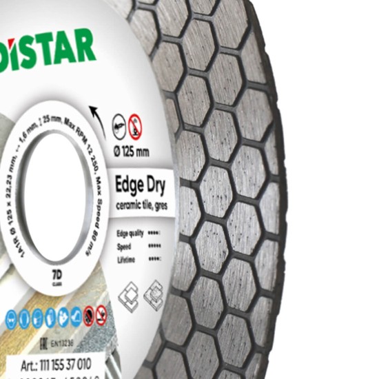 Diamond cutting disc 1A1R 125x22.22x25x1.6mm Edge Dry Diamond cutting disc 1A1R 125x22.22x25x1.6mm Edge Dry