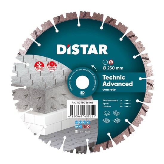 Diamond cutting disc 1A1RSS 232 Technic Advanced 230x22․23x2.6x12mm Diamond cutting disc 1A1RSS 232 Technic Advanced 230x22․23x2.6x12mm