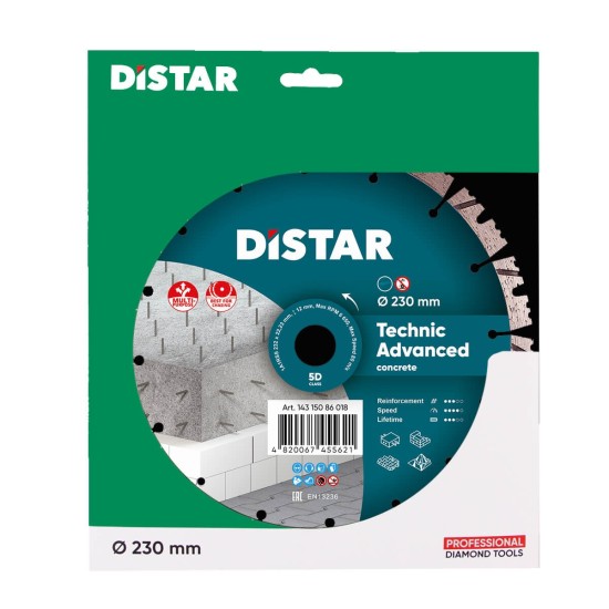 Diamond cutting disc 1A1RSS 232 Technic Advanced 230x22․23x2.6x12mm Diamond cutting disc 1A1RSS 232 Technic Advanced 230x22․23x2.6x12mm