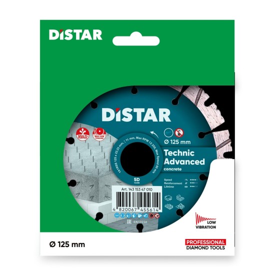 Diamond cutting disc DISTAR 1A1RSS 125 Technic Advanced 125x22.22x11x2.2mm Diamond cutting disc DISTAR 1A1RSS 125 Technic Advanced 125x22.22x11x2.2mm